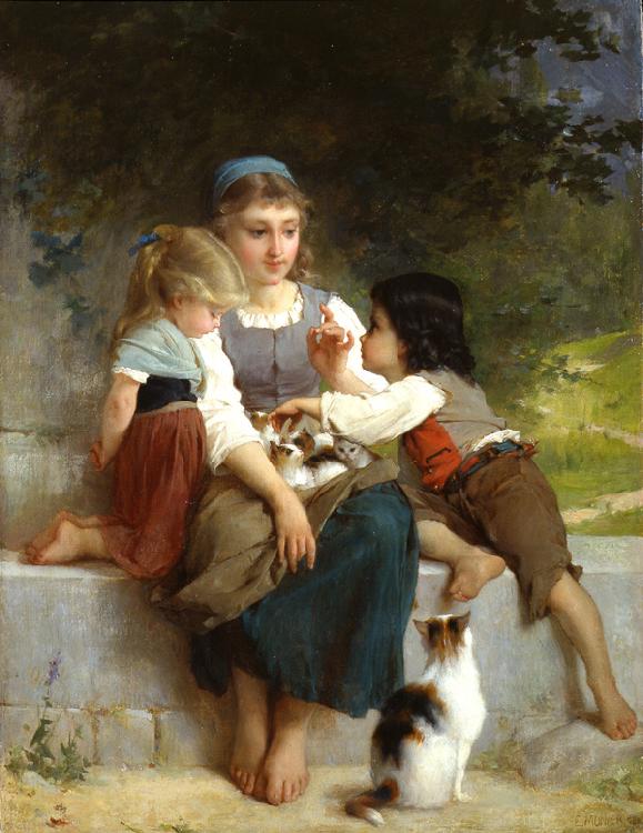 Emile Munier The New Pets oil painting image